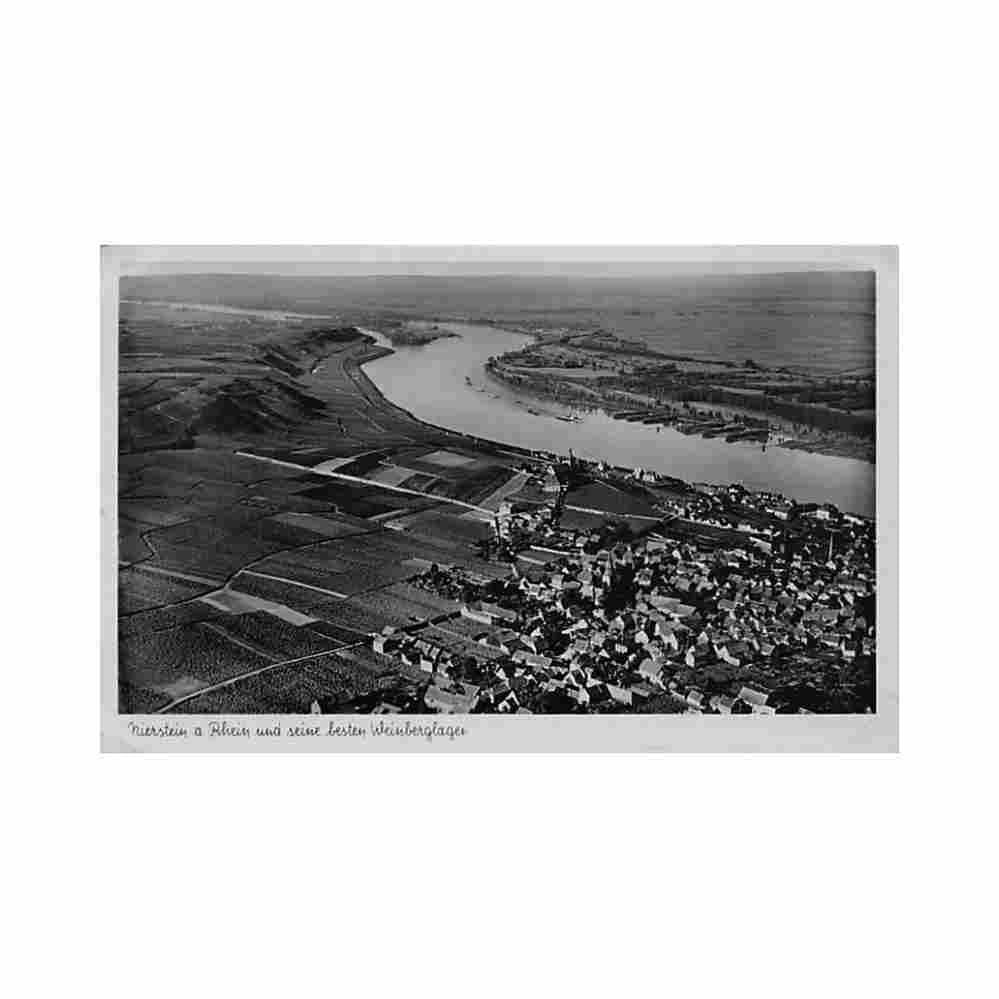 deutschland nierstein fliegeraufnahme Vintage A4 Photo Print