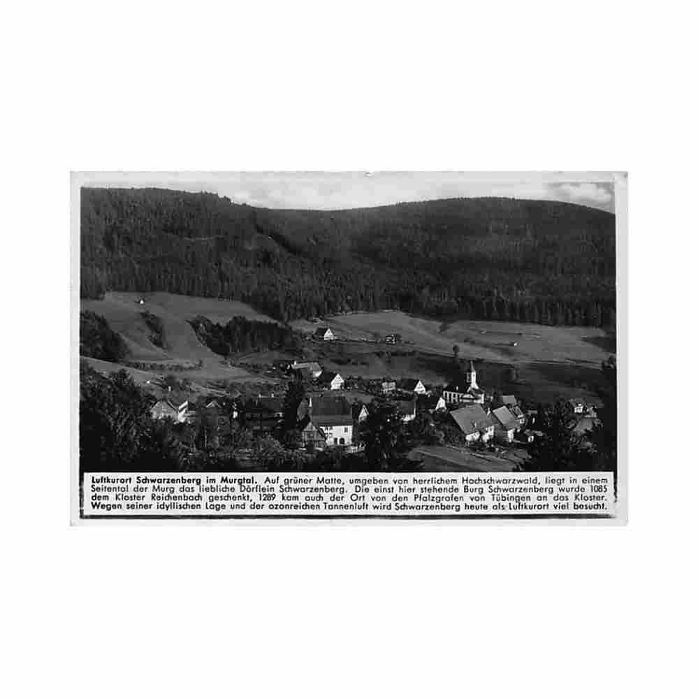 deutschland schwarzenberg im murgtal bw totalansicht Vintage A4 Photo Print