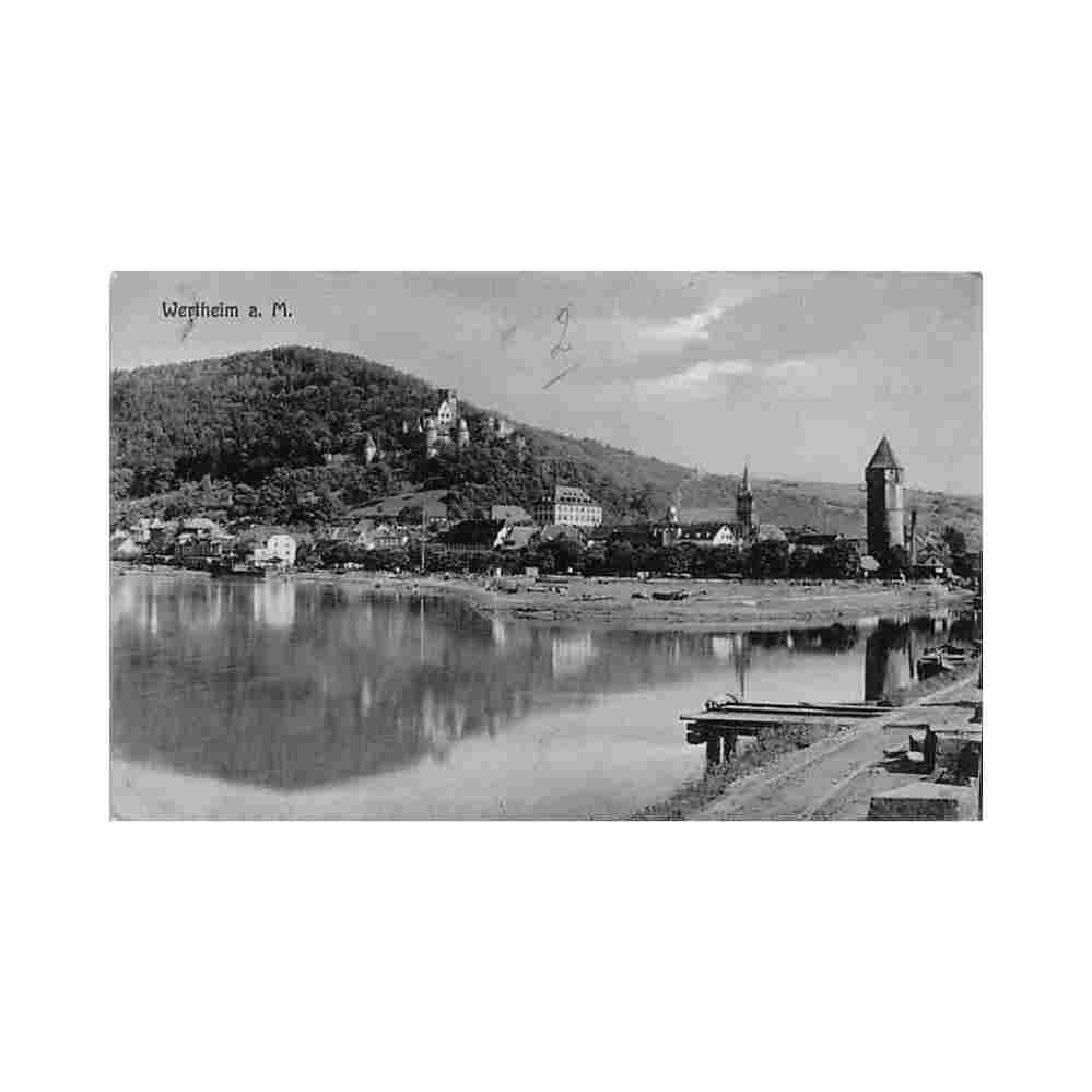 deutschland wertheim am main bw total ansicht Vintage A4 Photo Print