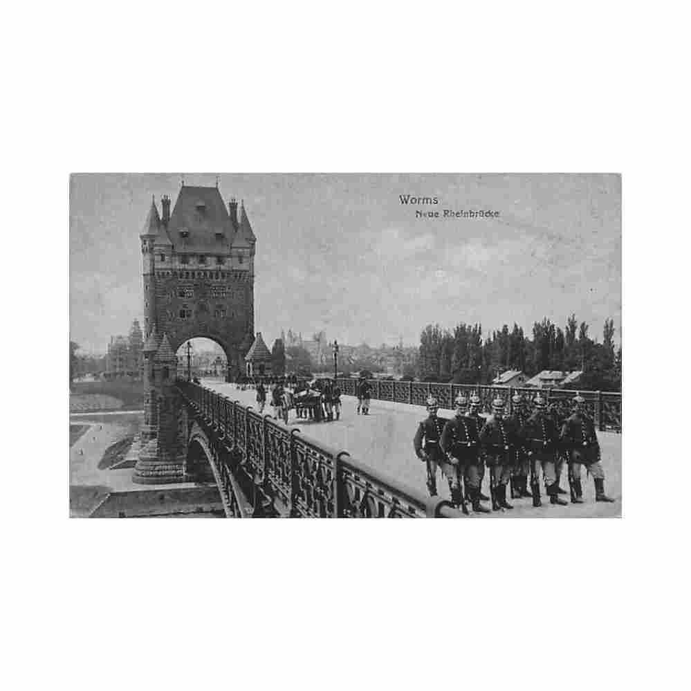 deutschland worms rp neue rheinbrucke Vintage A4 Photo Print