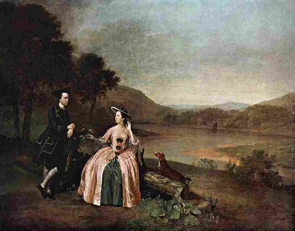 devis Sir George and Lady Strickland in the Park of Boynton Hall Art A4 Photo Print