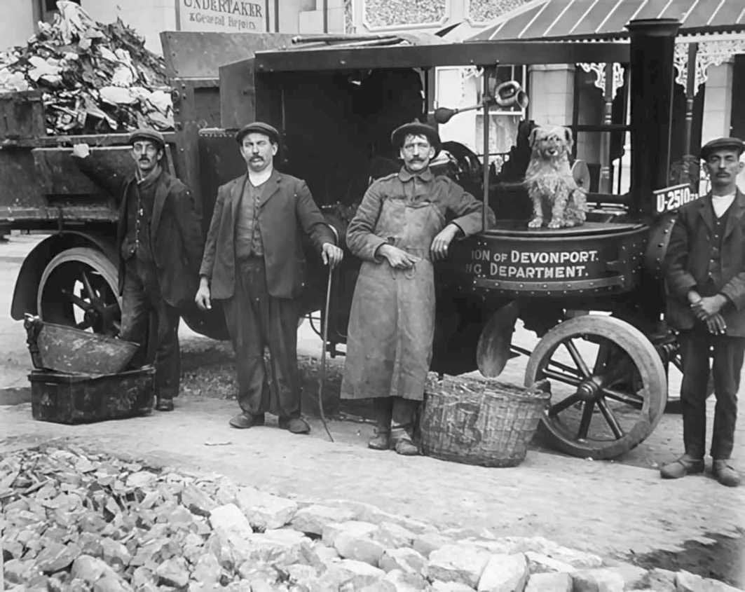 devonport waste cart Vintage world war A4 Photo Print