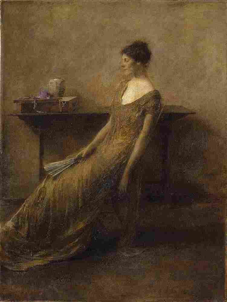 dewing Lady in Gold Art A4 Photo Print