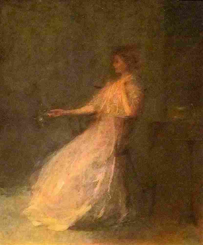 dewing Lady with a Rose Art A4 Photo Print