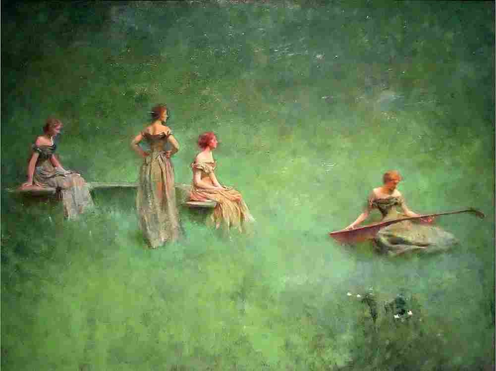 dewing The Lute Art A4 Photo Print