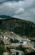 dhrama village cliffside Vintage A4 Photo Print