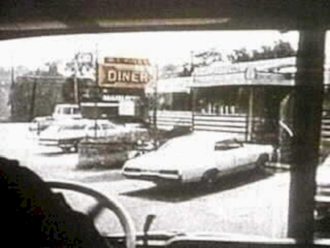 diner sedan roadside1980s 1990s A4 Photo Print