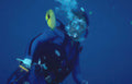 diver blue sea Vintage A4 Photo Print
