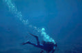 diver blue water Vintage A4 Photo Print