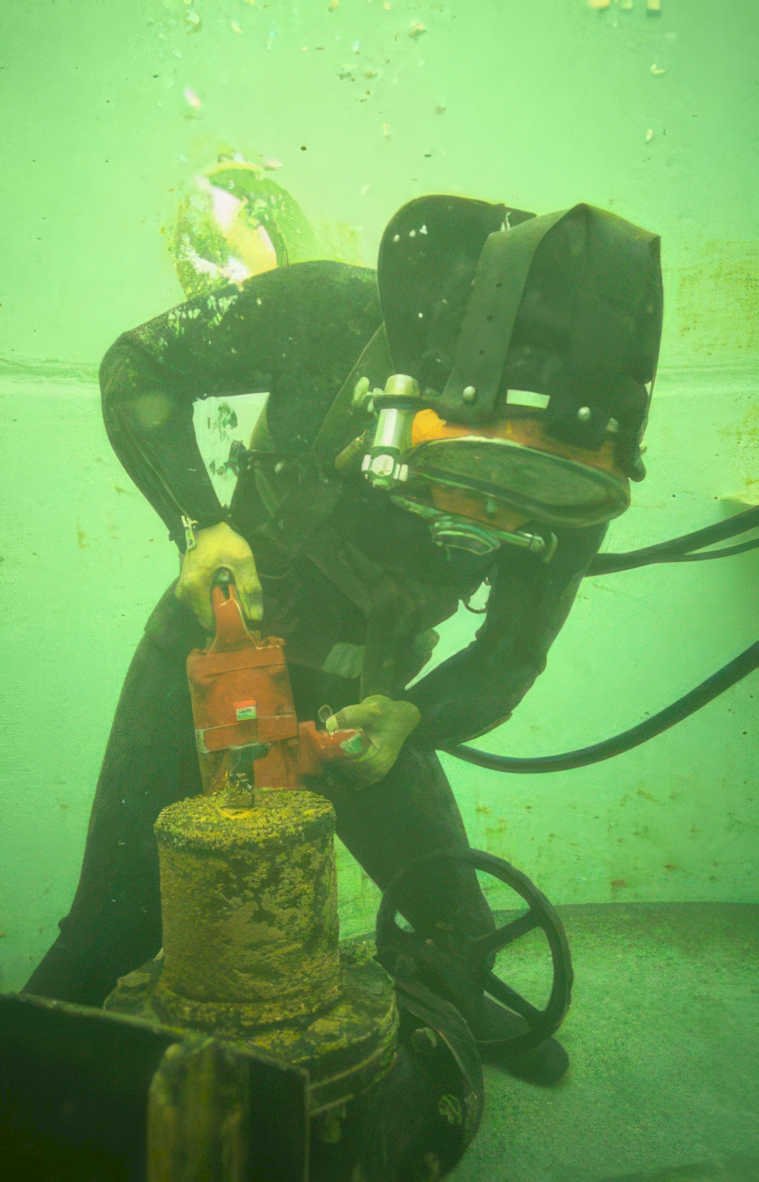 diver drill concrete Vintage A4 Photo Print