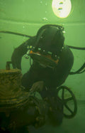 diver pipe underwater Vintage A4 Photo Print
