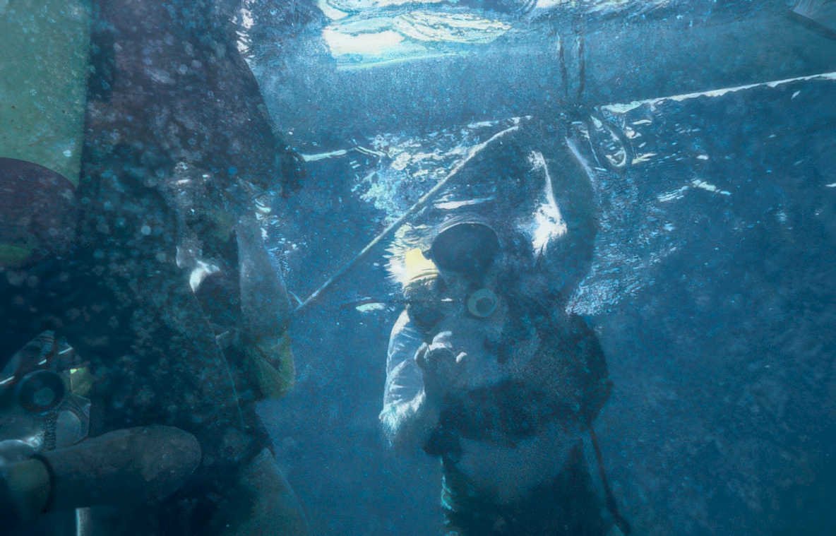 divers blue water 2 Vintage A4 Photo Print