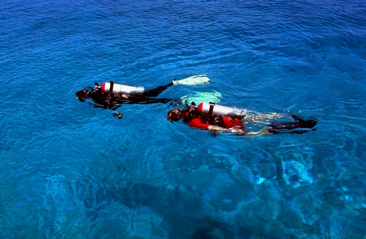 divers blue water1980s 1990s A4 Photo Print 42