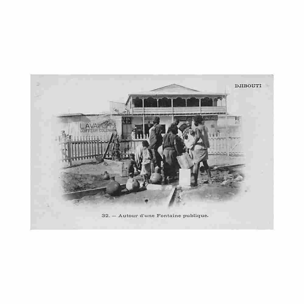 djibouti autour d une fontaine publique ed inconnu 32 Vintage A4 Photo Print