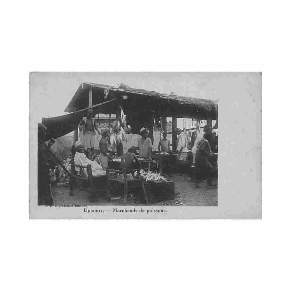 djibouti marchands de poissons ed bb Vintage A4 Photo Print