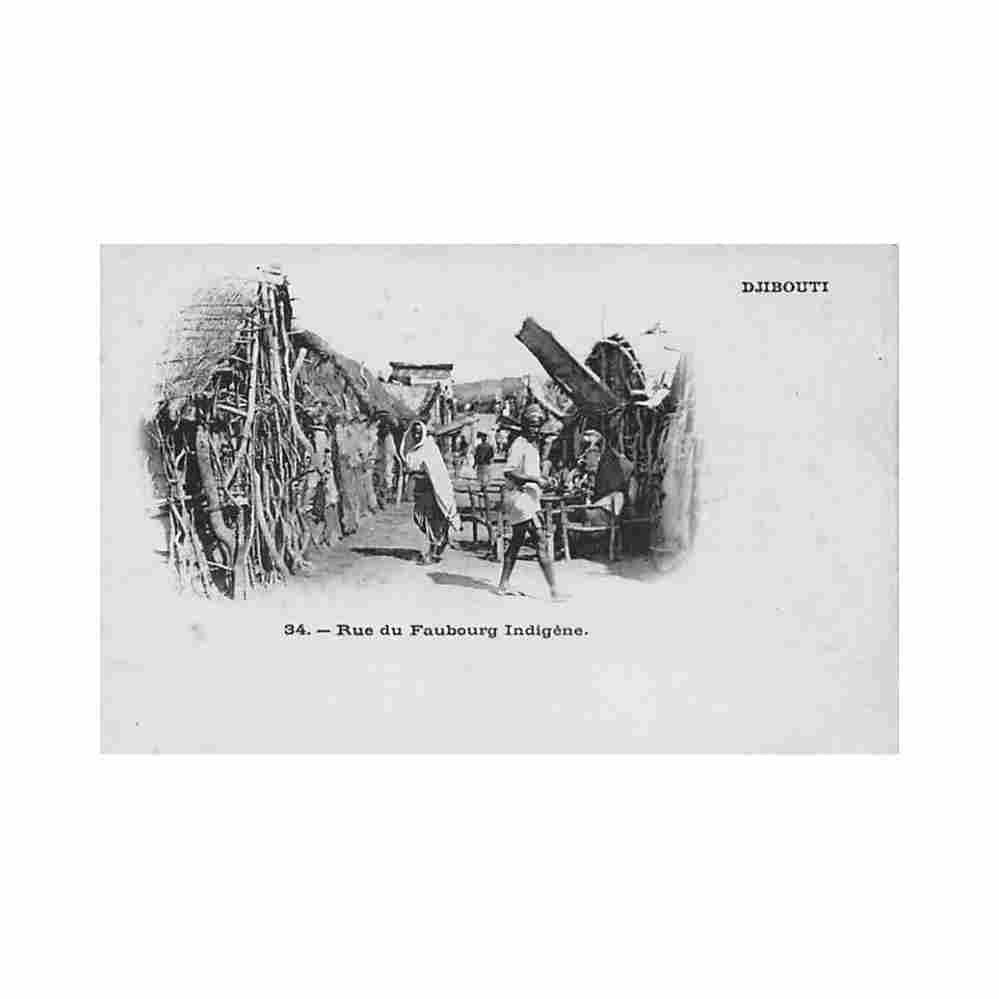 djibouti rue du faubourg indigene ed inconnu 34 Vintage A4 Photo Print