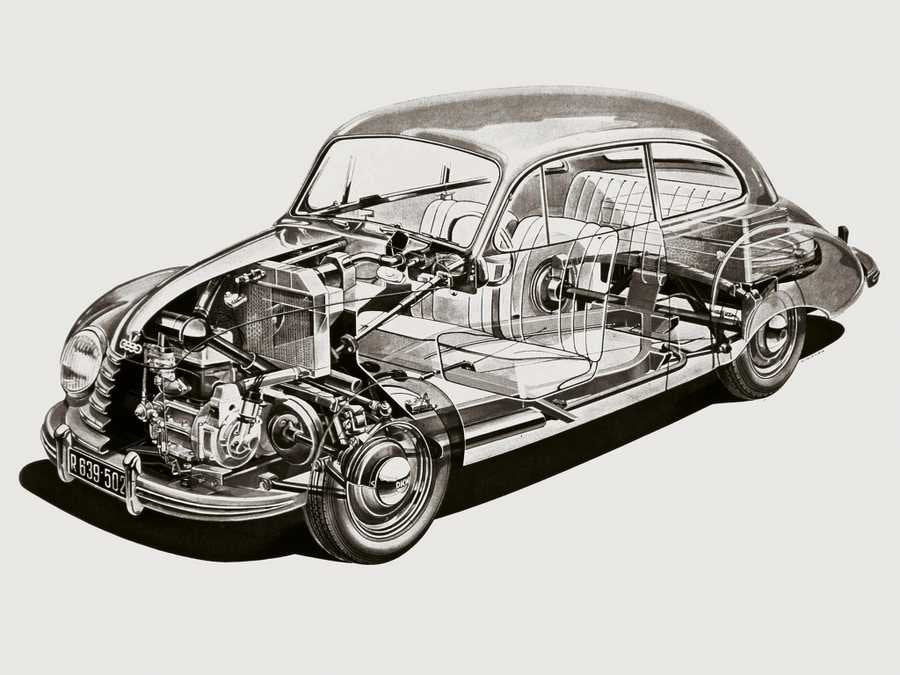 dkw f89 1950 cutaway A4 Photo Print