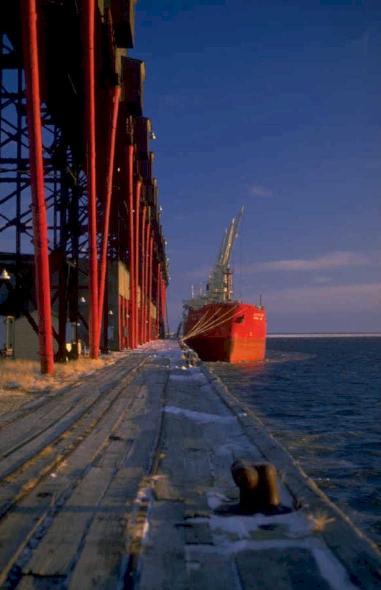 dockside cargo ship 1980s 1990s A4 Photo Print
