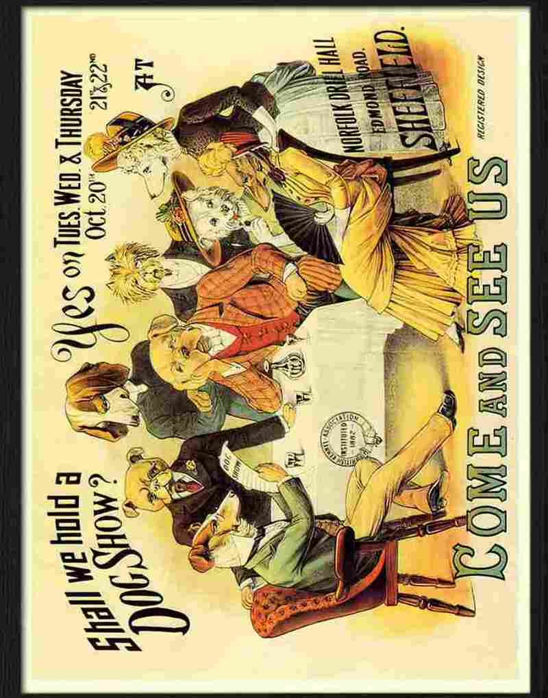 dog show poster 1880s Advert A4 Photo Print