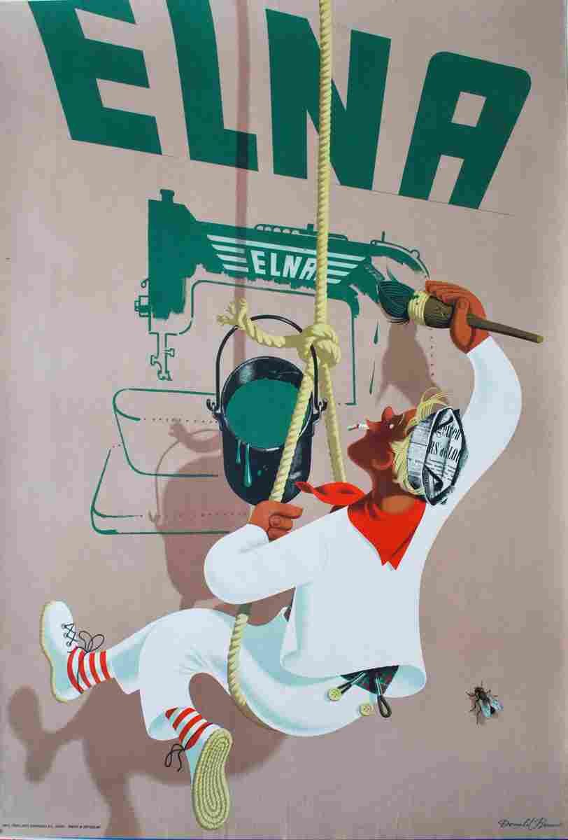 donald brun elna 1946 4 Advert A4 Photo Print