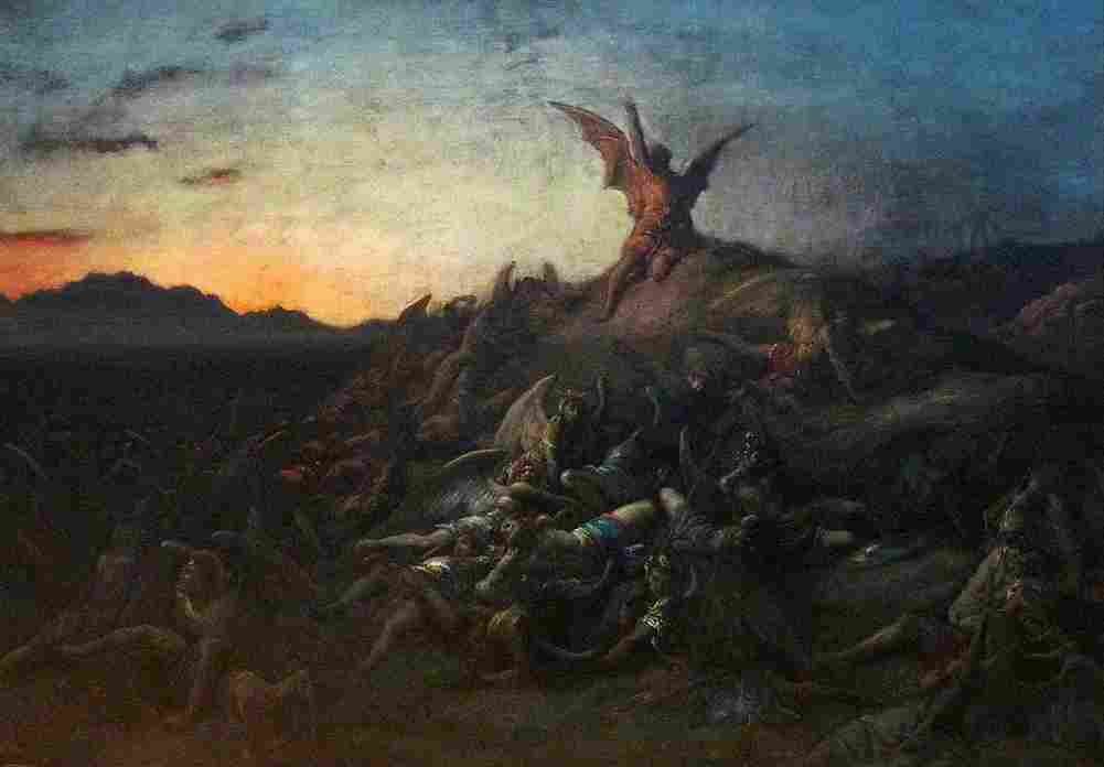 dore The Fall of the Rebel Angels Art A4 Photo Print
