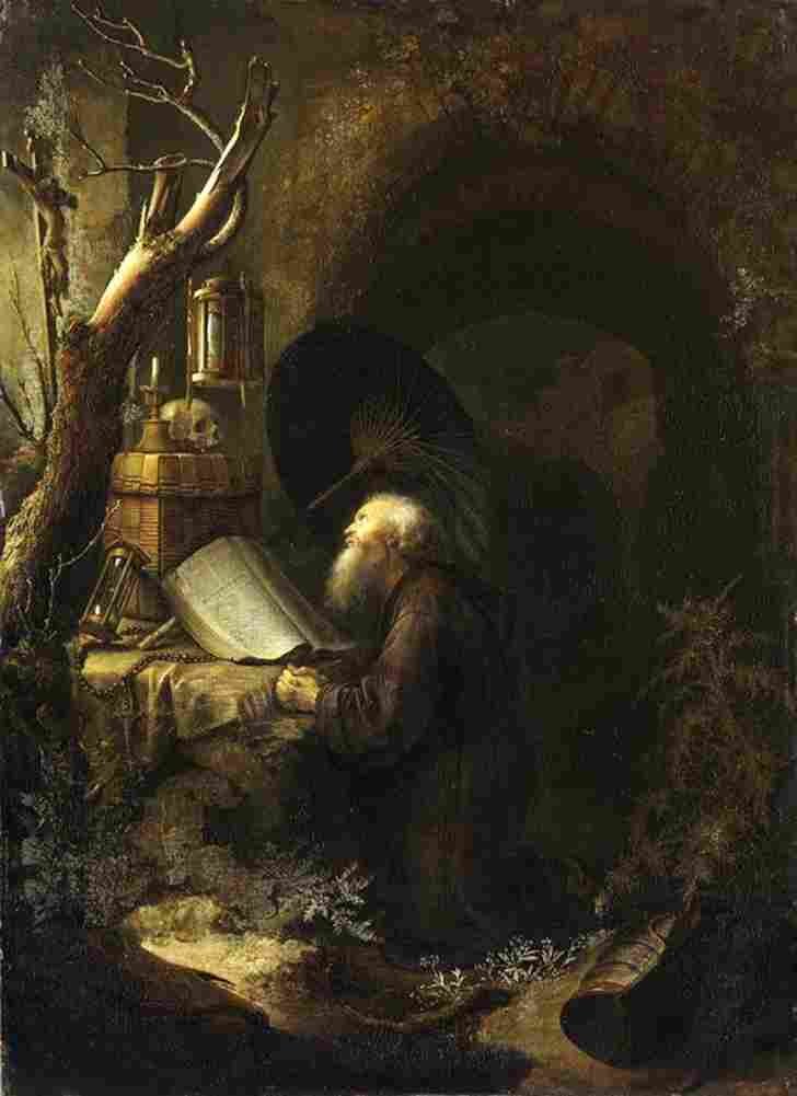 dou praying hermit Art A4 Photo Print