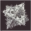 double planetoid mc escher 1949 A4 Photo Print
