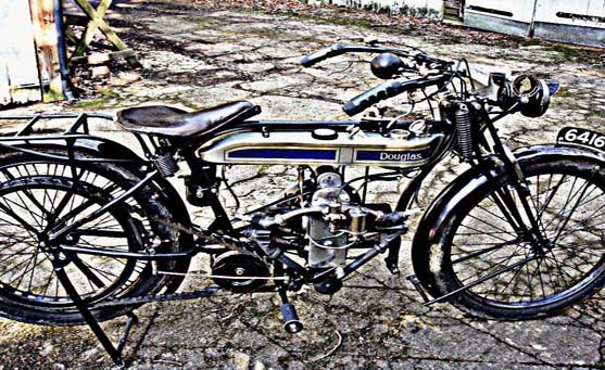 douglas 2 75hp motorbike A4 Photo Print