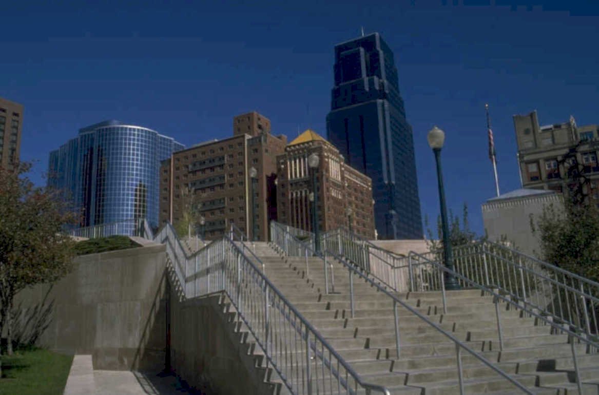 downtown omaha steps 1980s 1990s A4 Photo Print