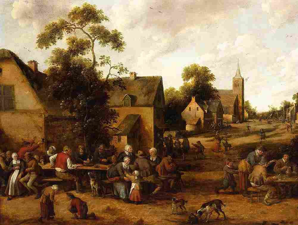 droochsloot village scene Art A4 Photo Print