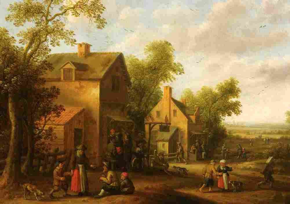 droochsloot village scene with peasants Art A4 Photo Print
