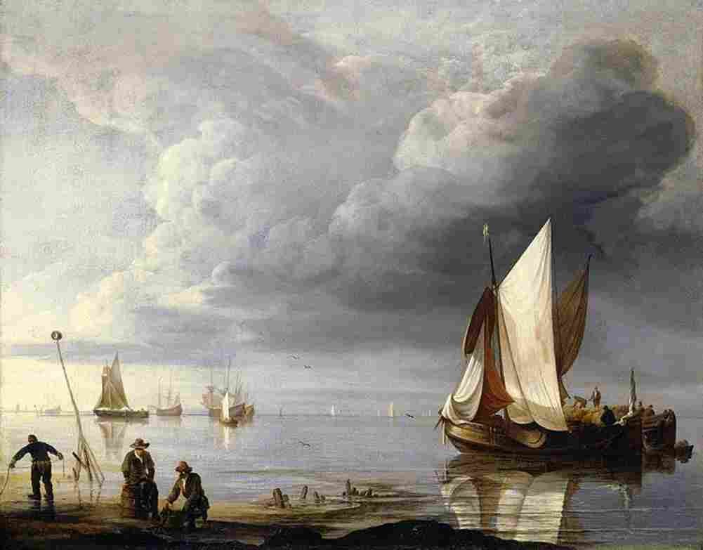 dubbels small dutch vessels in a calm Art A4 Photo Print
