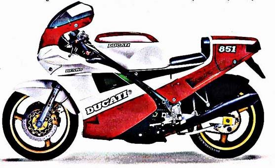 ducati 851 strada motorbike A4 Photo Print