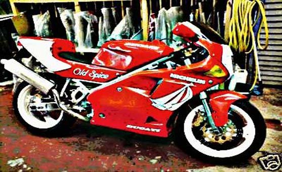 ducati 888 motorbike A4 Photo Print