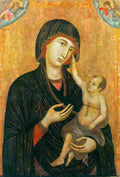 duccio madonna with child and two angels Art A4 Photo Print