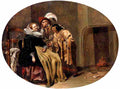 duck a couple in an interior with a gypsy fortune teller Art A4 Photo Print