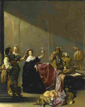 duck a guardroom interior with a seated woman amongst plunder Art A4 Photo Print