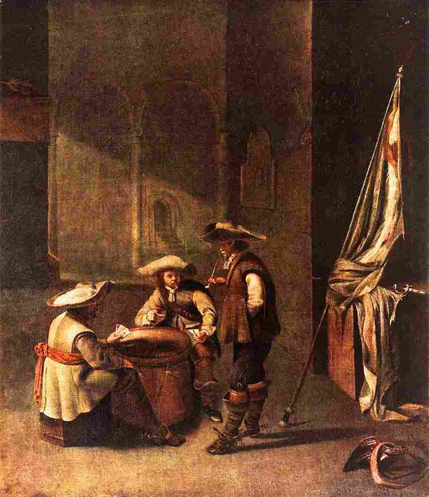 duck guardroom with soldiers playing cards Art A4 Photo Print