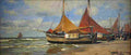 ducker eugene fishing boats on the beach Art A4 Photo Print