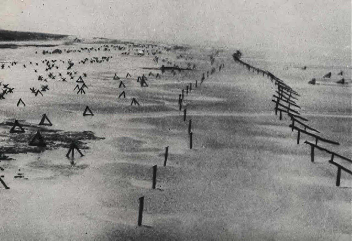 dune row obstacles Vintage world war A4 Photo Print