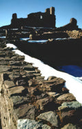 dunstanburgh castle snow Vintage A4 Photo Print