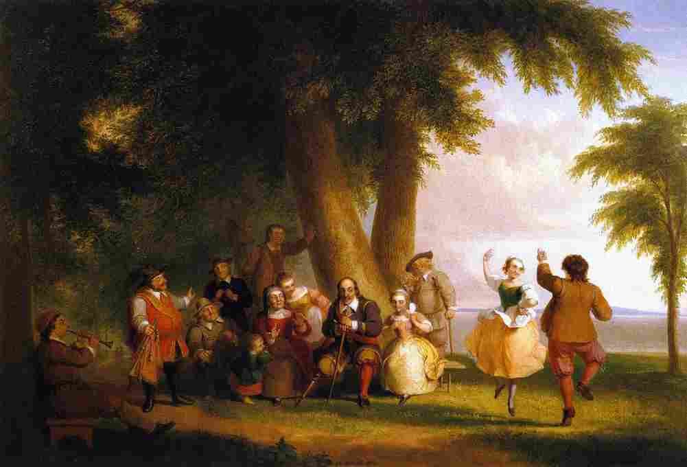 durand Dance on the Battery in the Presence of Peter Stuyvesant Art A4 Photo Print