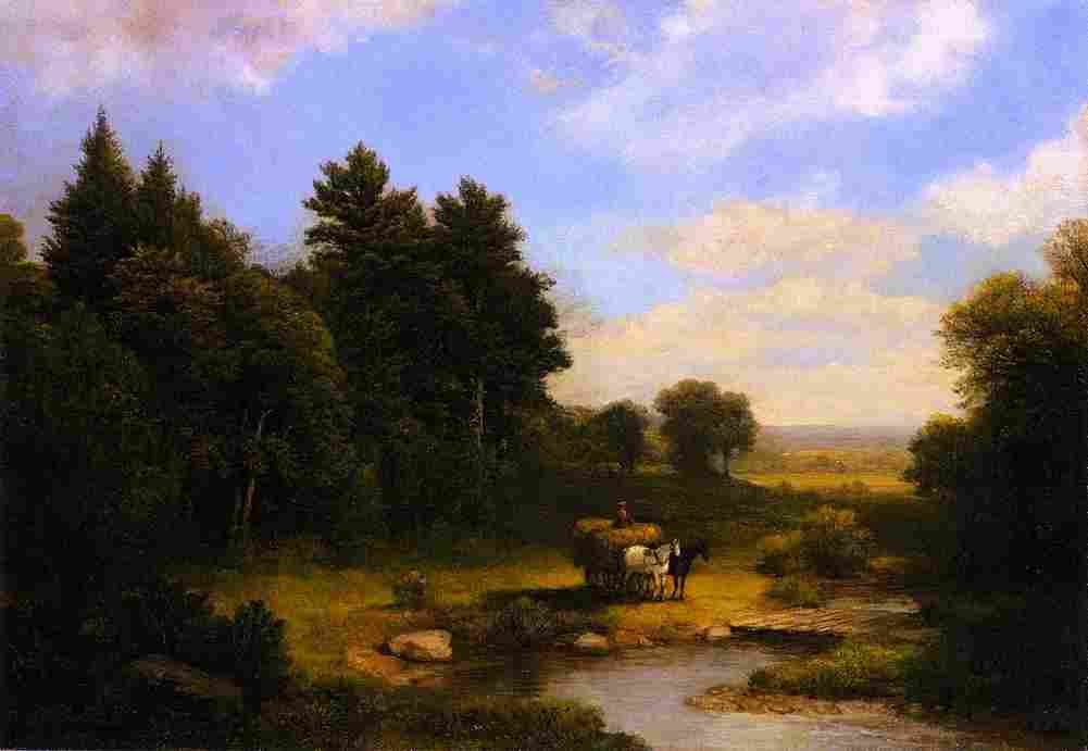 durand Rural Landscape with Hay Wagon Art A4 Photo Print