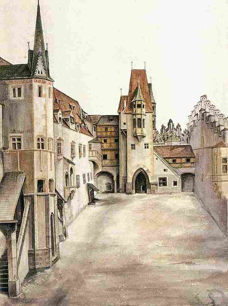 durer Innsbruck Castle Courtyard Art A4 Photo Print