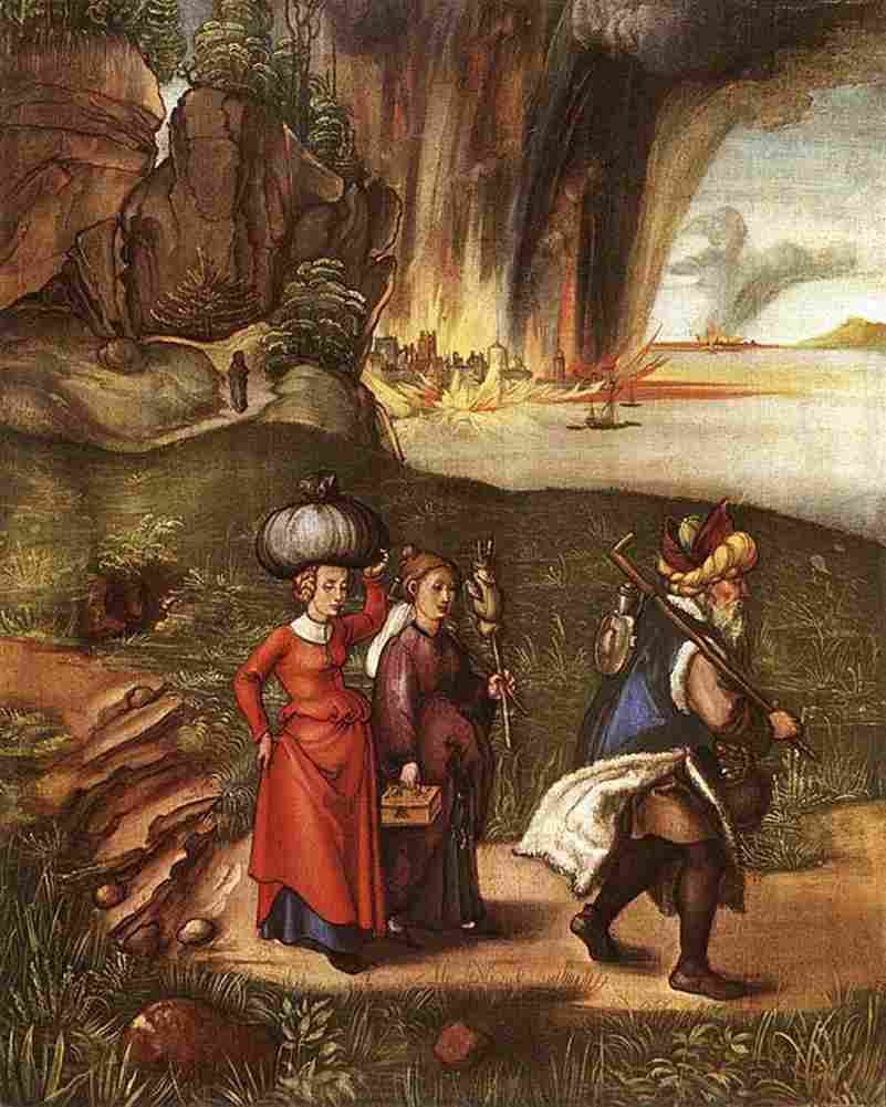 durer Lot Fleeing with his Daughters from Sodom Art A4 Photo Print