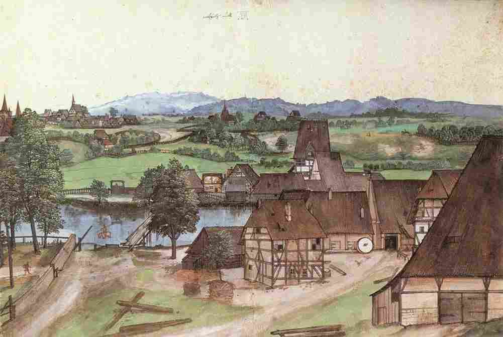 durer The Wire drawing Mill Art A4 Photo Print