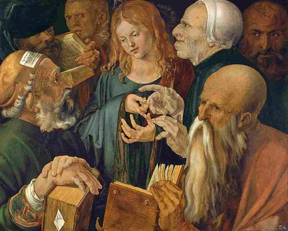 durer Twelve year old Jesus among the Scribes main Art A4 Photo Print