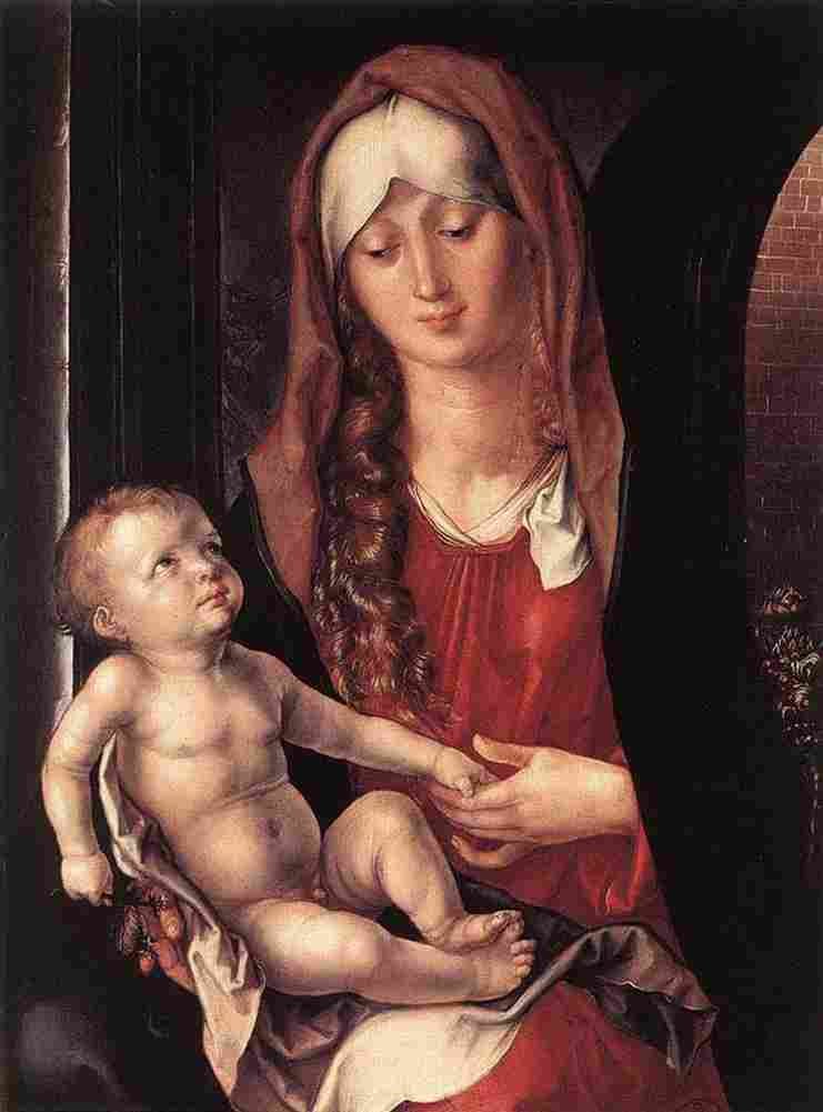 durer Virgin and Child before an Archway Art A4 Photo Print