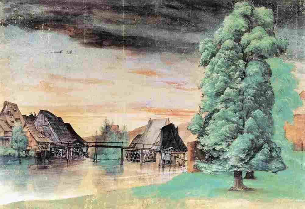 durer Willow Mill Art A4 Photo Print