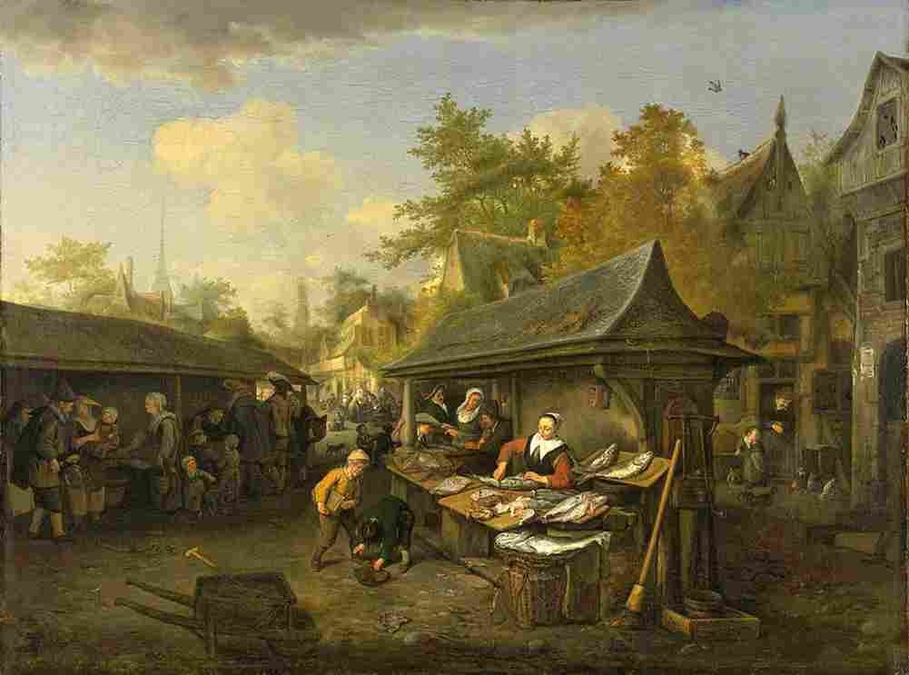 dusart fish market Art A4 Photo Print